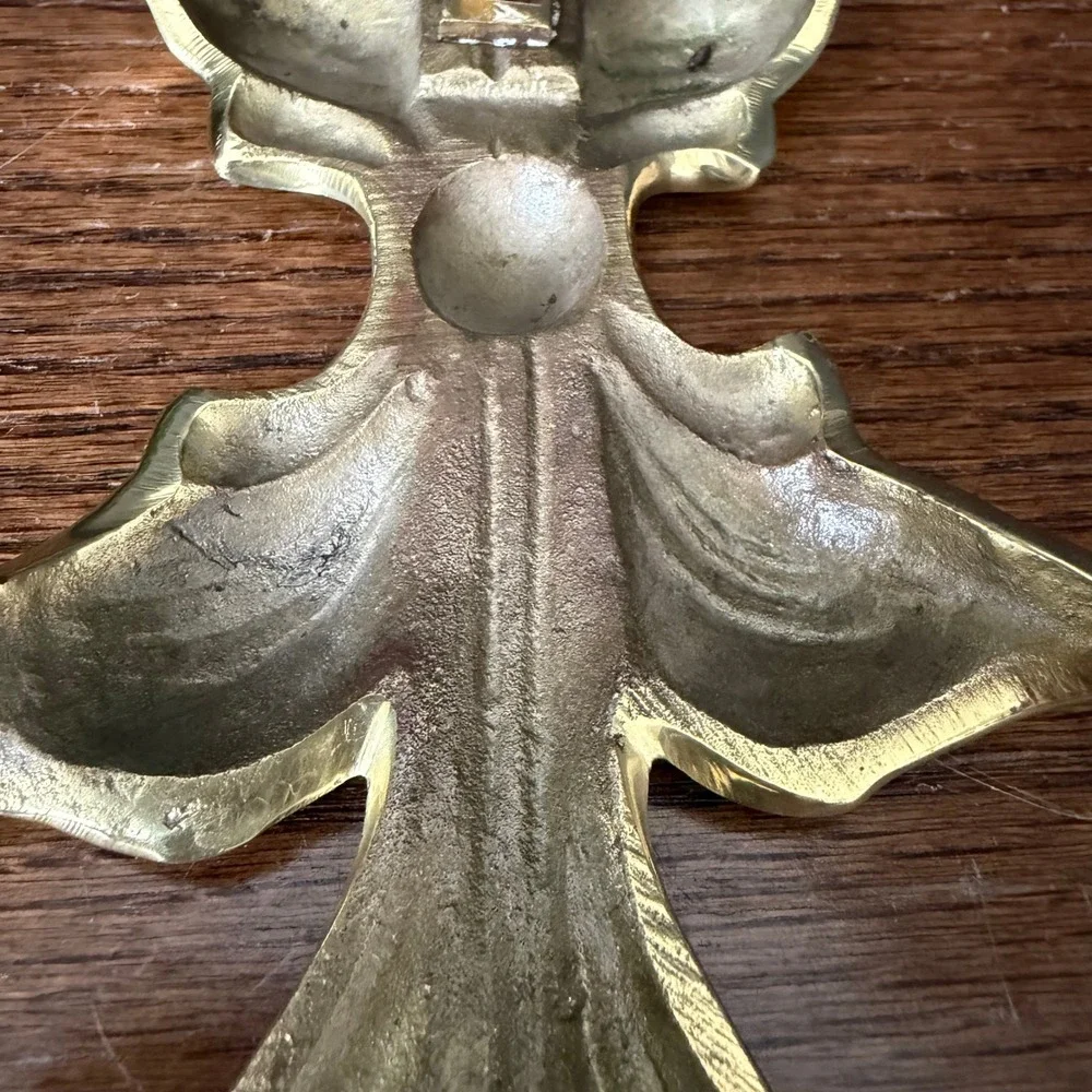 Vintage Solid Brass Pineapple Fleur De Lis Curtain Tie Back Holdback India Gold